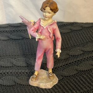 Royal Worcester Parakeet Figurine in Cream and Gold